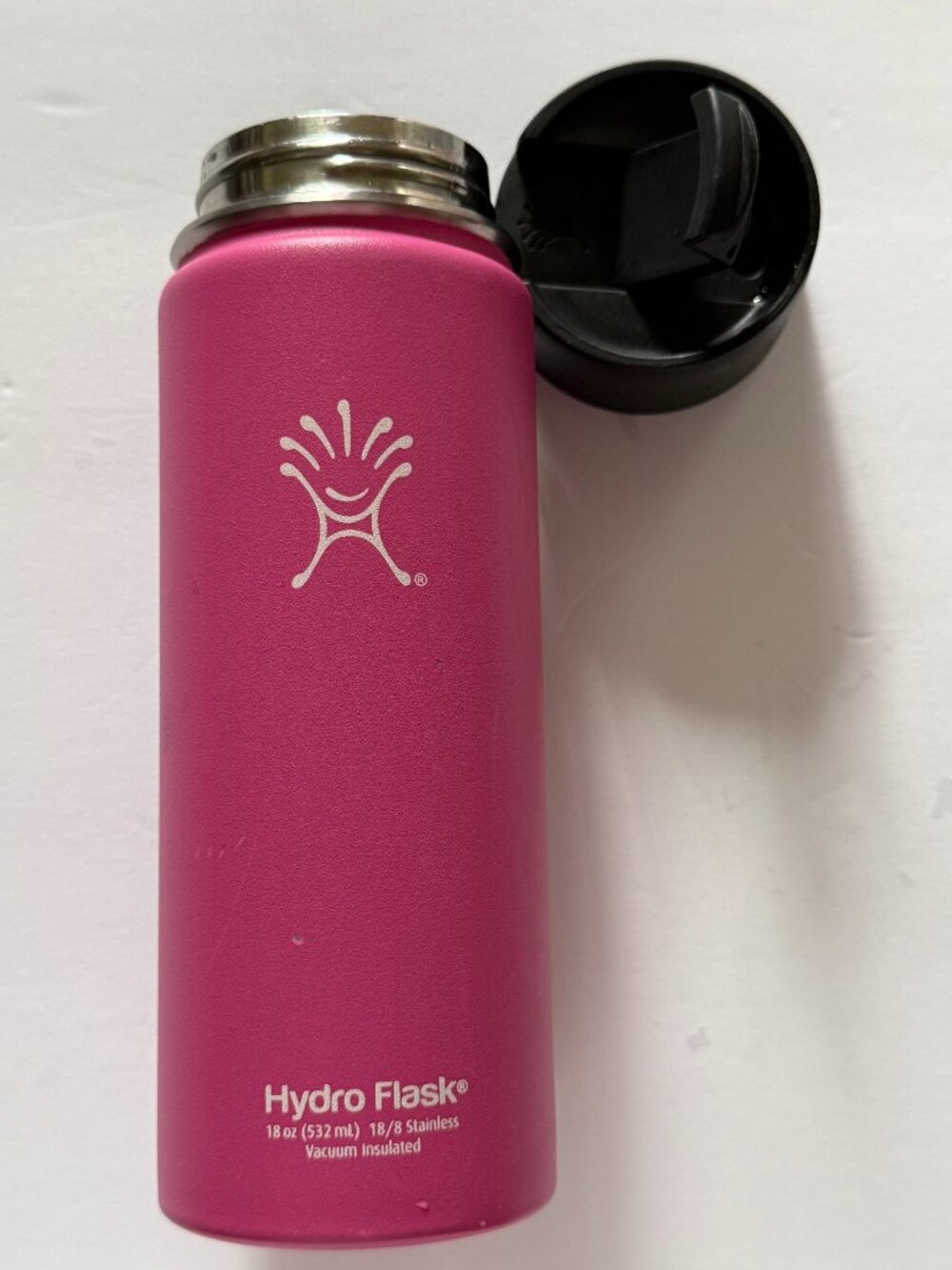 Hydro Flask 18 oz Wide Mouth Vacuum Insulated Water Bottle - Plum / Snapper Pink